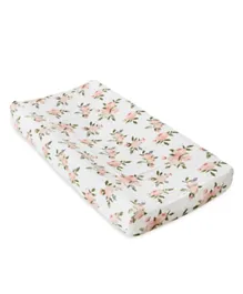 Little Unicorn Cotton Muslin Changing Pad Cover Water Colour Roses - White
