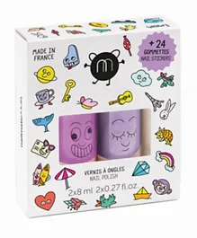 Nailmatic Kids Marshi & Piglou Nail Polishes With Nail Sticker Set