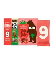 Bear Fruit Rolls  Strawberry Family Pack 20g - 9 Pieces