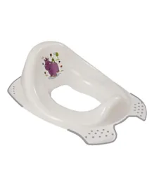 Keeeper Toilet Seat With Anti-Slip Function Hippo Print - White
