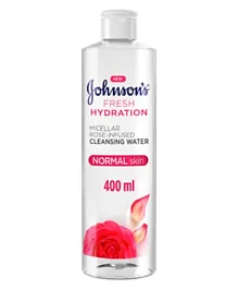 Johnson & Johnson Fresh Hydration Rose Infused Cleansing Micellar Water - 400mL