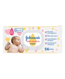 Johnson & Johnson Extra Sensitive Wipes - 56 Pieces