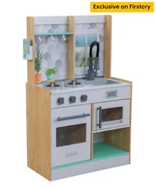 KidKraft Wooden Let's Cook Play Kitchen Natural - Multicolour
