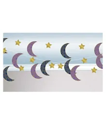 Party Centre Eid Celebration Moon & Stars String Decoration - Pack of 6