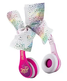 KIDdesign Jojo Siwa Kid Safe Wireless Bluetooth Kids Headphones - White Pink
