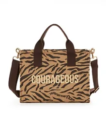 TWELVElittle Courageous Tote Bag Tiger Print - Brown