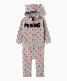 Zippy Baby Minnie Mouse Hooded Jogging Set - Light Grey
