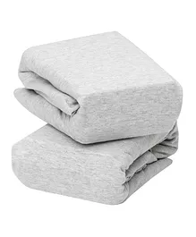 ClevaMama Jersey Cotton Fitted Sheets Melange Grey - Pack of 2