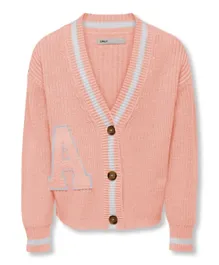 Only Kids Front Button Cardigan - Tropical Peach