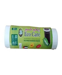 Eco Care White Garbage Bag Rolls - 30 Pieces