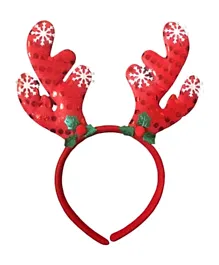 Babyqlo Reindeer Horn with Sequins Headband - Red