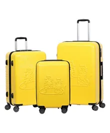 Biggdesign Cats Hardshell Spinner Luggage Set Yellow - 3 Pieces
