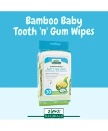 Aleva Naturals Bamboo Baby Tooth 'N' Gum Wipes - 30 Pieces