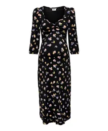 Only Maternity Floral Maternity Dress - Black