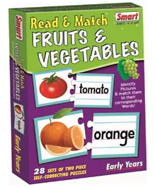 Smart Playthings Read & Match Fruits & Vegetables  -  Multi Color