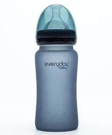 Everyday Baby Glass Heat Sensing Feeding Bottle Grey - 240 ml