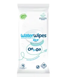 WaterWipes Plastic Free On the Go 99.9% Water Based Wet Wipes - 28 Pieces