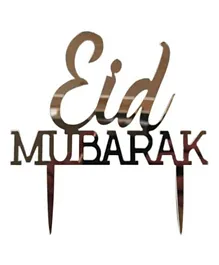 Eid Party Silver Metallic Eid Mubarak Cake Topper