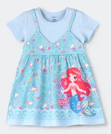 Babyqlo Mermaid Printed Dress With Tee - Blue