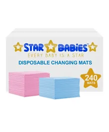 Star Babies Disposable Changing Mats Pack of 240 - Yellow/Lavender