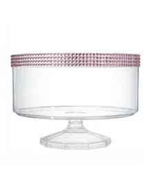 Party Centre Clear Small Trifle Plastic Container with Gems - Pink