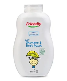 Friendly Organic Baby Shampoo & Body Wash Perfume Free - 400mL