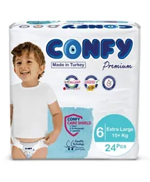 Confy Premium Baby Diapers Eco Single Pack Extra Large Size 6 - 24 Pieces