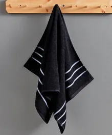 HomeBox Mateo Ribbed Cotton Hand Towel - Black