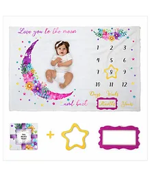 Essen Baby Girl Monthly Milestone Blanket - 3 Pieces