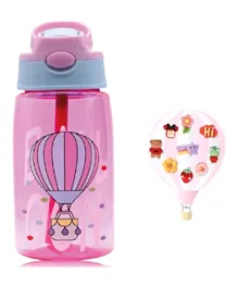 Snack Attack Kids Water Bottle With Straw Pink Baloon - 480mL
