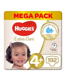 Huggies Extra Care Mega Pack of 3 Diapers Size 4+ - 192 Pieces
