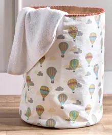 HomeBox Playland Balloon Printed Jute Storage Basket - White