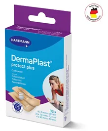 Dermaplast Protect Plus Plasters - 32 Pieces