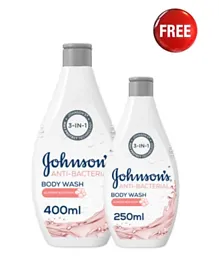 Johnson's Anti-Bacterial Almond Blossom Bodywash 400ml + 250ml - Free
