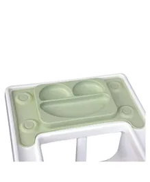 EasyTots Silicone Portable Baby Divided Suction Perfect Fit Tray - Olive