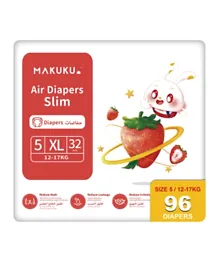 MAKUKU Air Diapers Slim Jimbo Pack Size 5 - 96 Pieces