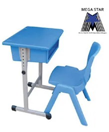 Megastar Single Adjustable Study Table With Chair - Blue