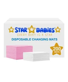 Star Babies Disposable Changing Mats Pack of 200 - Lavender/White