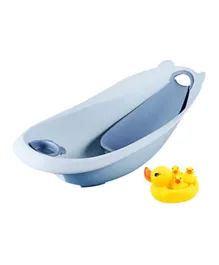 Star Babies Smart Sling 3-Stage Tub Blue, Cozy Padded Seat, 0m+, Innovative Drain, +5 Rubber Ducks