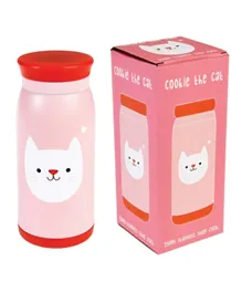 Rex London Cookie the Cat Stainless Steel Flask Pink - 350mL