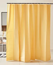 HomeBox Lenox Solid Shower Curtain with 16 Hooks - Yellow
