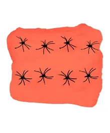 Party Magic Spider Web with Spiders - Orange