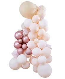 Ginger Ray Pampas, White, Peach, Rose Gold Balloon Arch Kit - Pack of 70