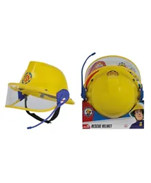 Fireman Sam From Simba Plastic Helmet W/ Microphone - Yellow