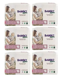 Bambo Nature Eco-Friendly Diapers Pack of 6 Size 3 - (33 x 6) Total 198 Pieces