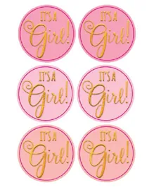 Party Centre Girl Baby Shower Favor Stickers - Pack of 25