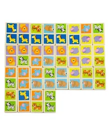Viga Wooden Domino Wild Animals - Multicolour