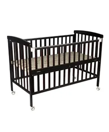 Moon Wooden Portable Crib With 3 Level Height Adjustment And Folding Rail - Dark Chocolate