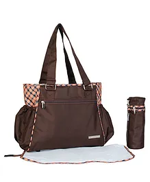 My Milestones Diaper Bag Spectra Plaid Design - Brown