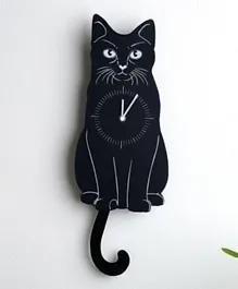 Pan Emirates Feline Wall Clock - Black